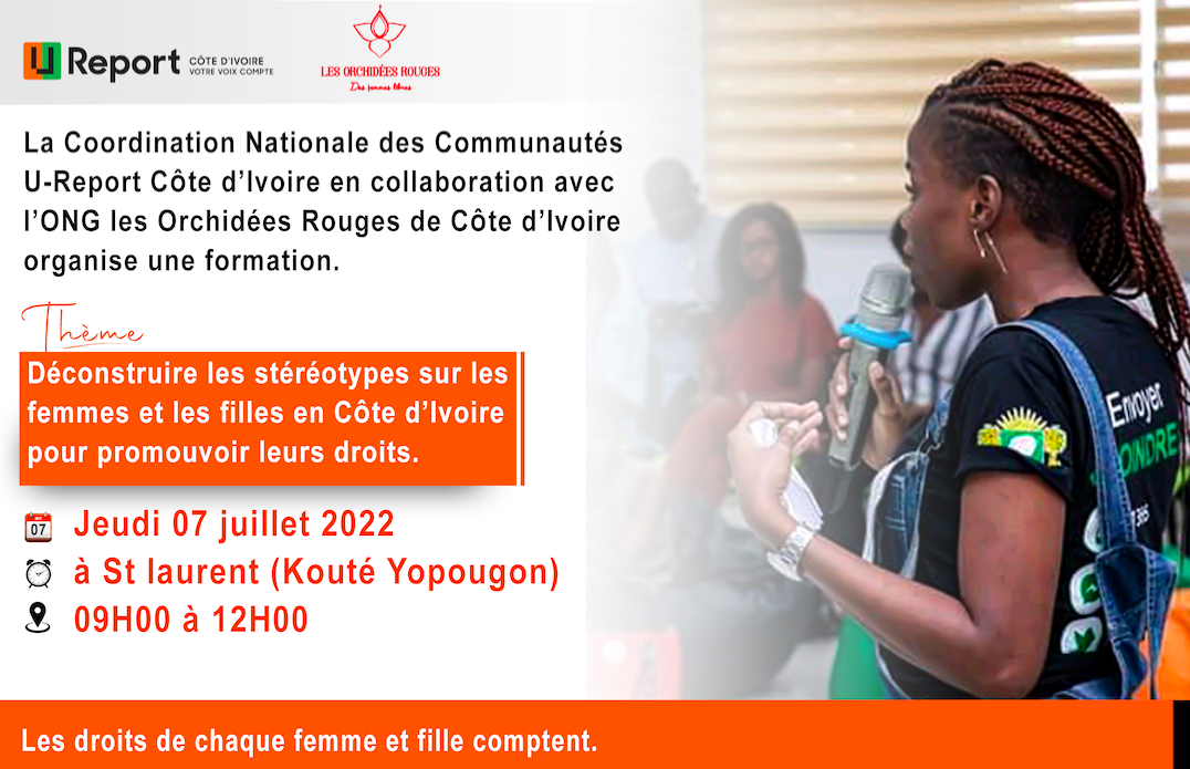 ONG Les Orchidées Rouges et les U-report organisent une formation en faveur des femmes et filles en Cote d’Ivoire