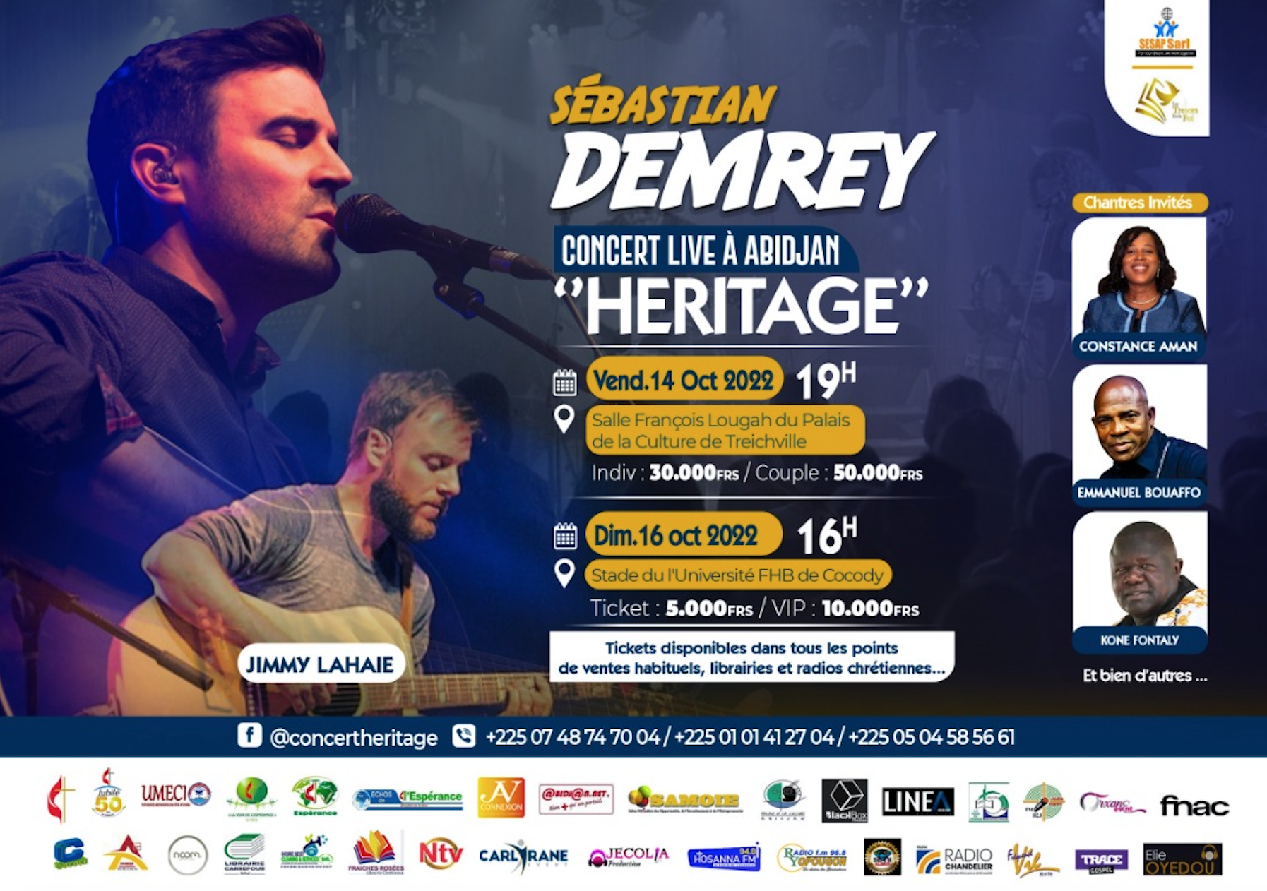 Concert Live Héritage à Abidjan avec Sébatian DEMREY