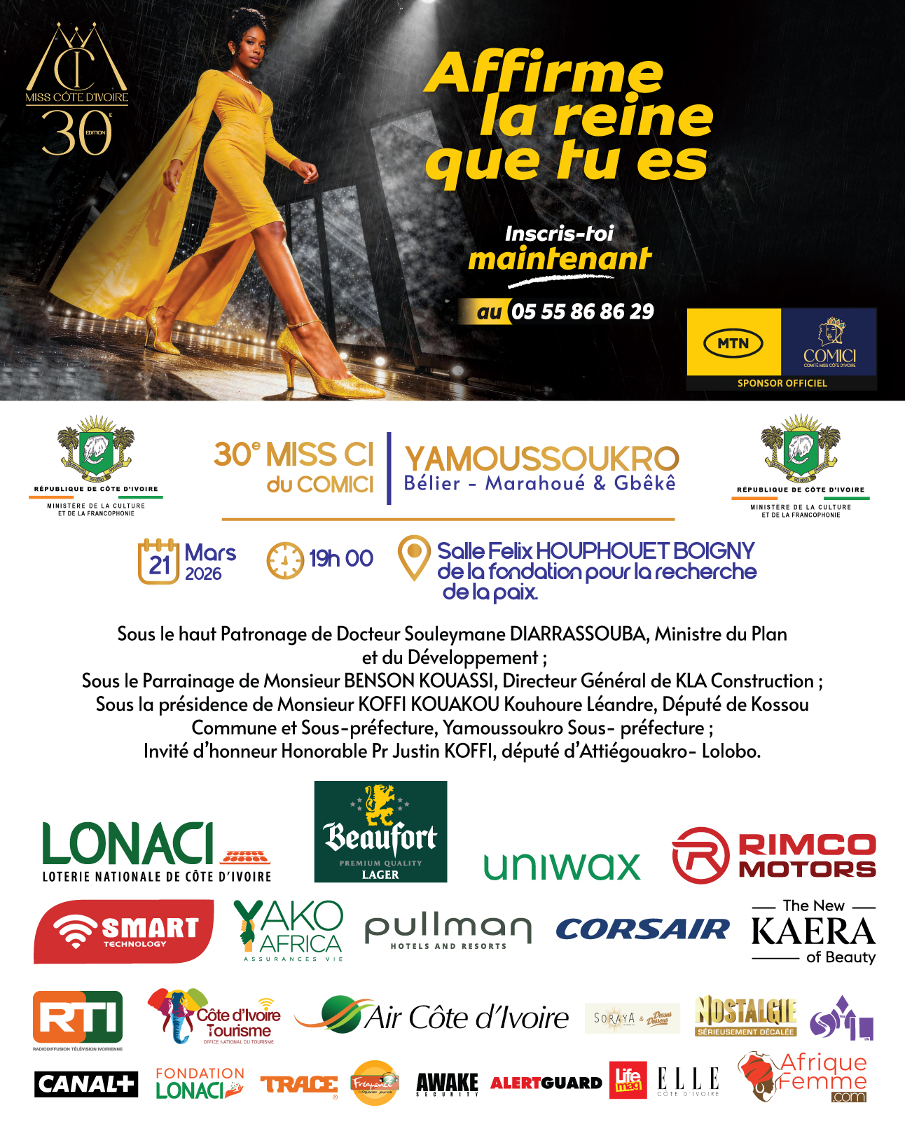 MISS CÔTE D'IVOIRE 2026 : PRÉSELECTION YAMOUSSOUKRO