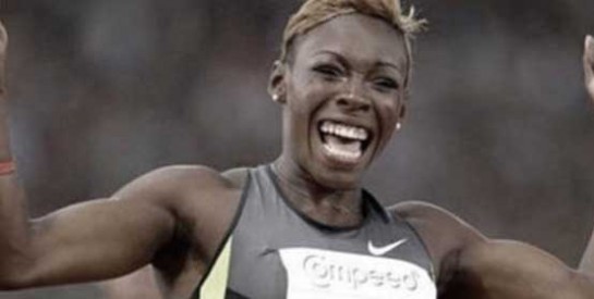 Murielle Ahouré vainqueur des 100 m dames du meeting international Gabriel Tiacoh