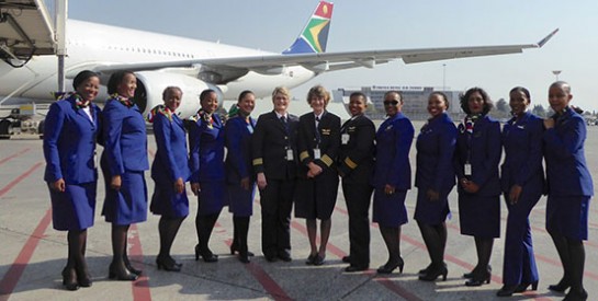 South African Airways : premier vol international, hors Afrique, avec un équipage entièrement féminin