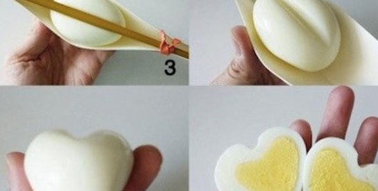 Réalisez des œufs en forme de cœur pour un repas original